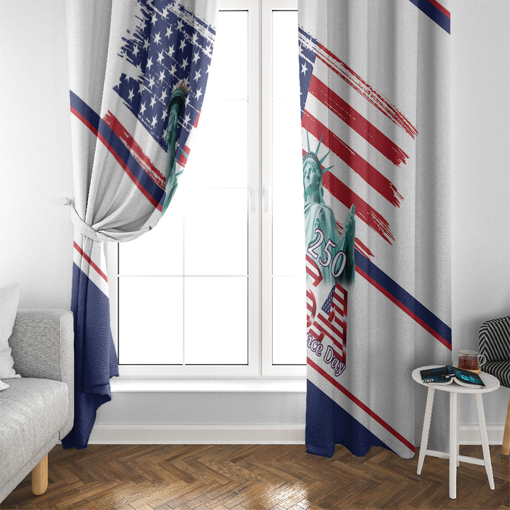 4th Of July United States Window Curtain USA 250 Years Anniversary Statue Of Liberty