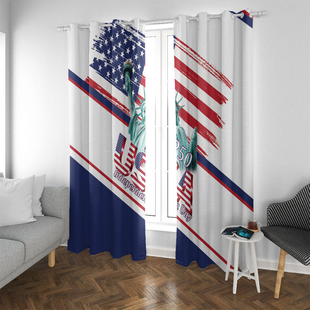4th Of July United States Window Curtain USA 250 Years Anniversary Statue Of Liberty