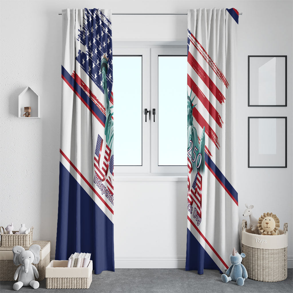 4th Of July United States Window Curtain USA 250 Years Anniversary Statue Of Liberty