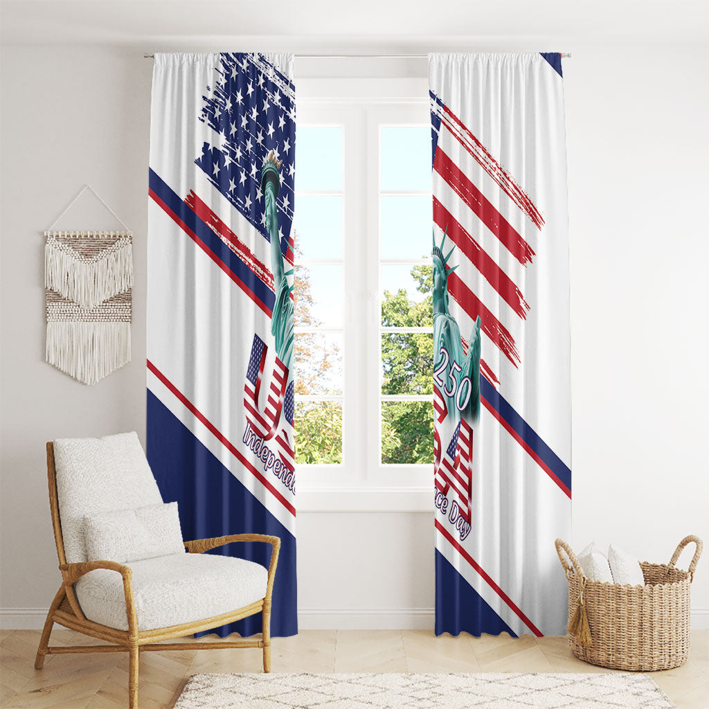 4th Of July United States Window Curtain USA 250 Years Anniversary Statue Of Liberty
