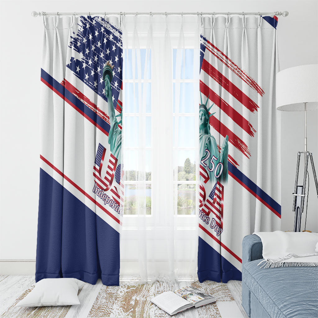 4th Of July United States Window Curtain USA 250 Years Anniversary Statue Of Liberty
