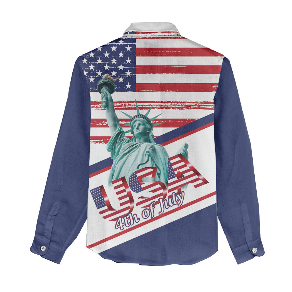 4th Of July United States Women Casual Shirt USA 250 Years Anniversary Statue Of Liberty