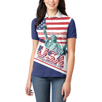 4th Of July United States Women Polo Shirt USA 250 Years Anniversary Statue Of Liberty