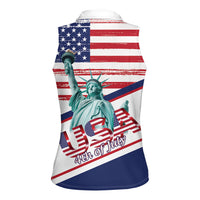 4th Of July United States Women Sleeveless Polo Shirt USA 250 Years Anniversary Statue Of Liberty