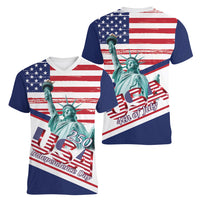 4th Of July United States Women V-Neck T-Shirt USA 250 Years Anniversary Statue Of Liberty