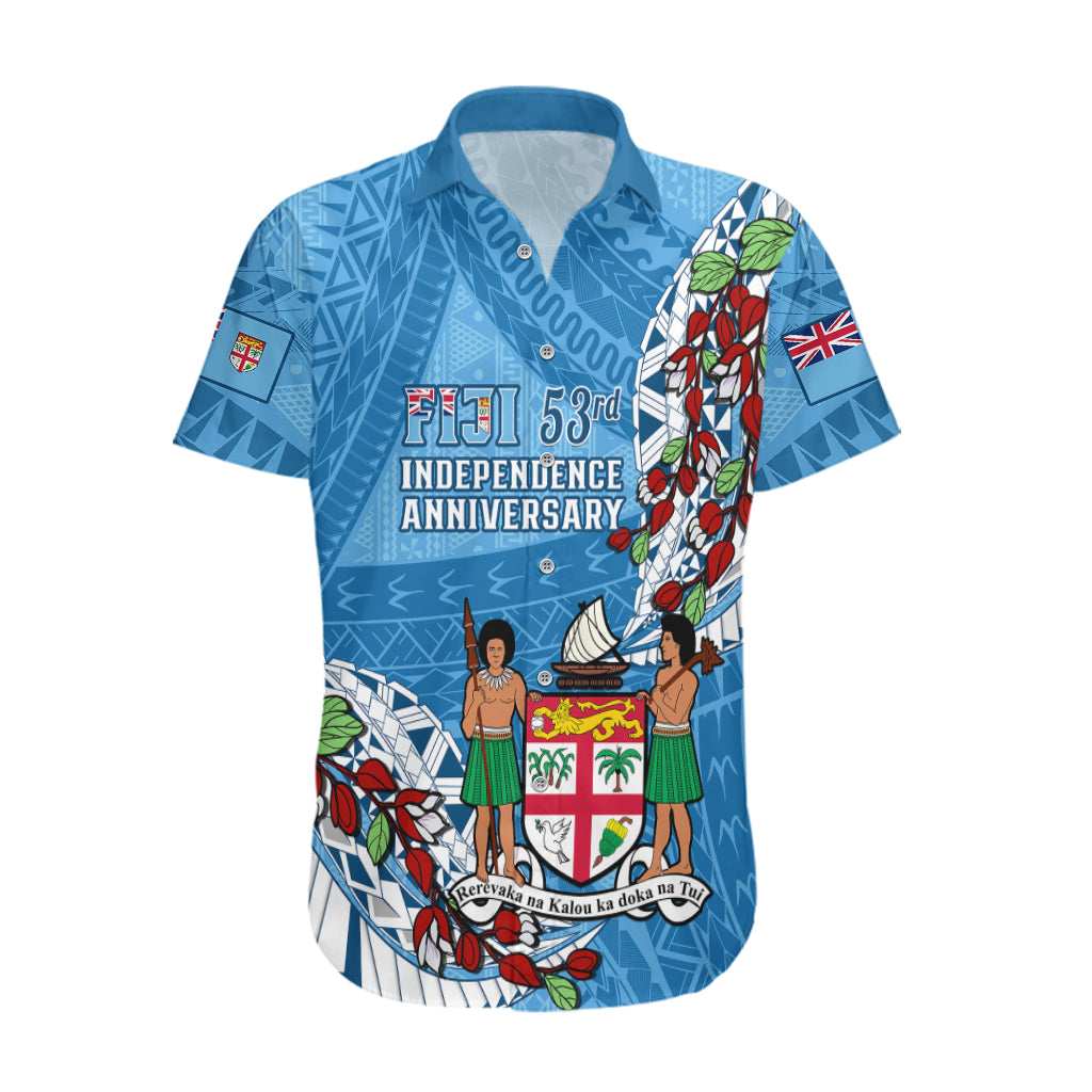 Fiji Day Hawaiian Shirt Fijian Tagimaucia Flower Polynesian Mix Tapa Pattern - Wonder Print Shop