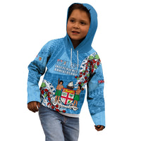 Fiji Day Kid Hoodie Fijian Tagimaucia Flower Polynesian Mix Tapa Pattern - Wonder Print Shop