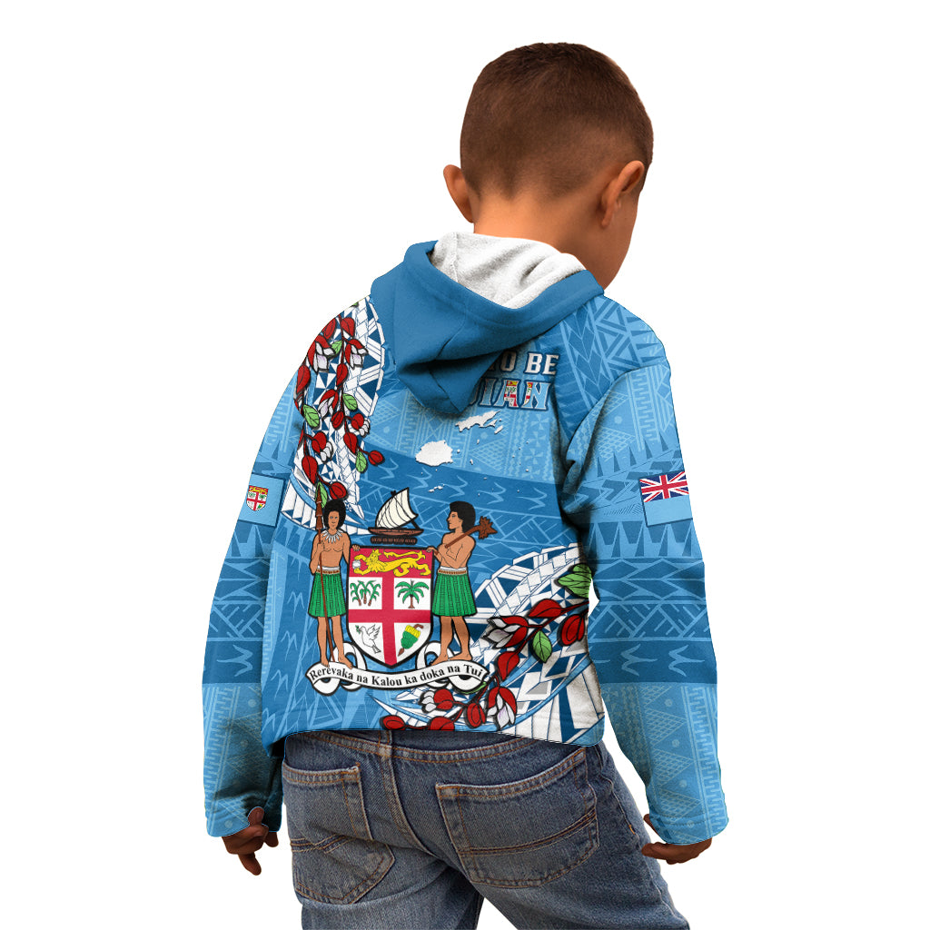 Fiji Day Kid Hoodie Fijian Tagimaucia Flower Polynesian Mix Tapa Pattern - Wonder Print Shop