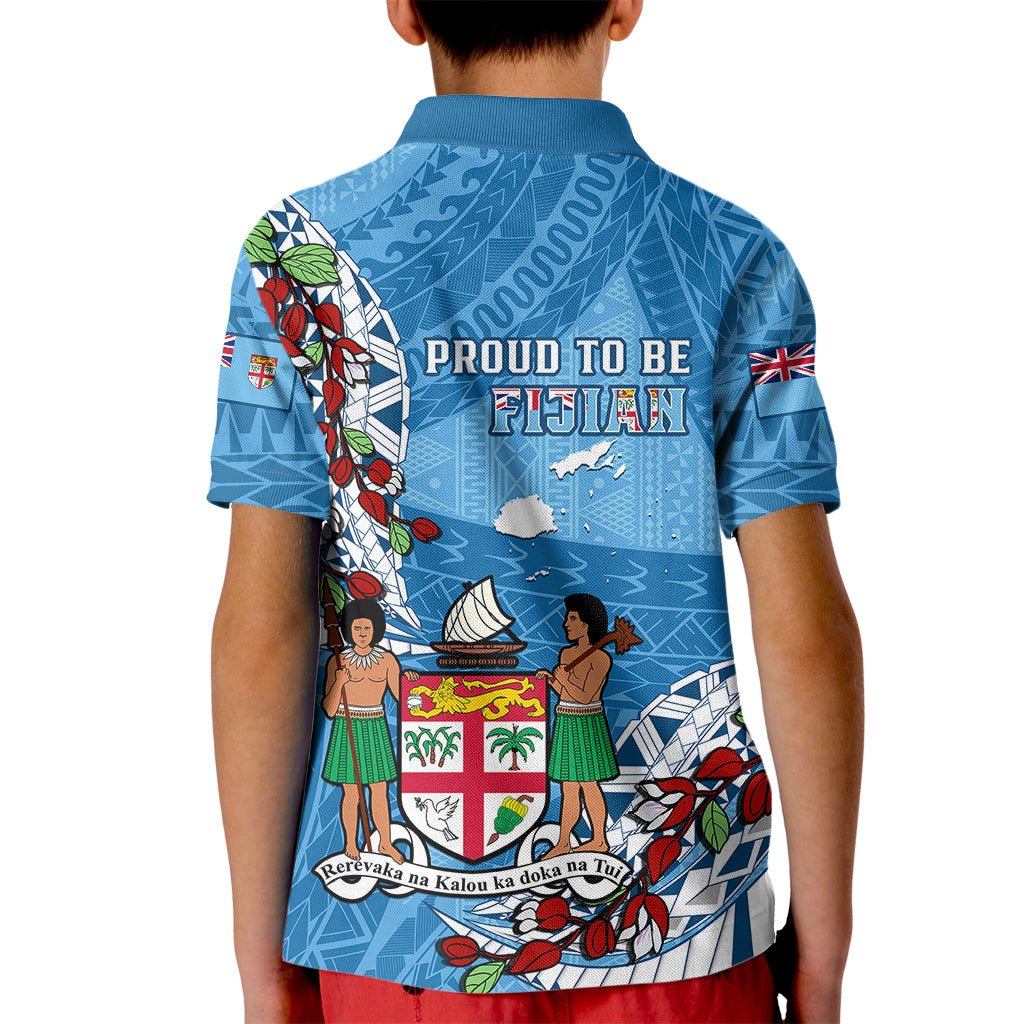Fiji Day Kid Polo Shirt Fijian Tagimaucia Flower Polynesian Mix Tapa Pattern - Wonder Print Shop