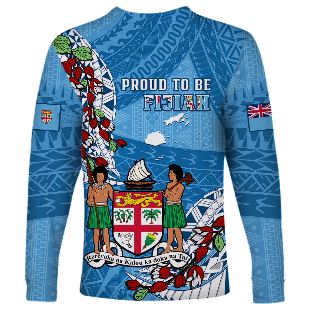 Fiji Day Long Sleeve Shirt Fijian Tagimaucia Flower Polynesian Mix Tapa Pattern - Wonder Print Shop