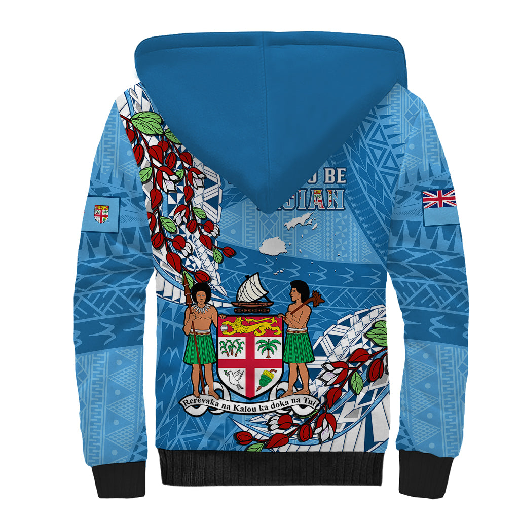 Fiji Day Sherpa Hoodie Fijian Tagimaucia Flower Polynesian Mix Tapa Pattern - Wonder Print Shop