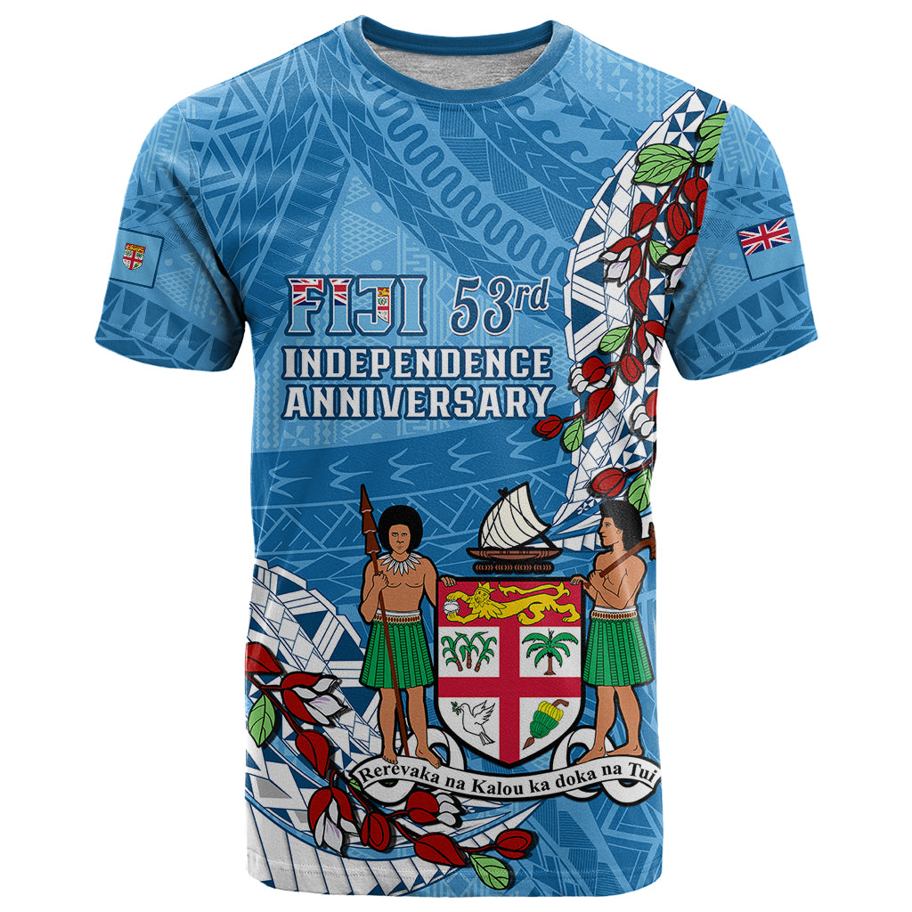 Fiji Day T Shirt Fijian Tagimaucia Flower Polynesian Mix Tapa Pattern - Wonder Print Shop