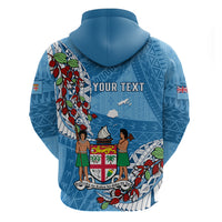Personalised Fiji Day Hoodie Fijian Tagimaucia Flower Polynesian Mix Tapa Pattern - Wonder Print Shop