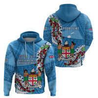 Personalised Fiji Day Hoodie Fijian Tagimaucia Flower Polynesian Mix Tapa Pattern - Wonder Print Shop