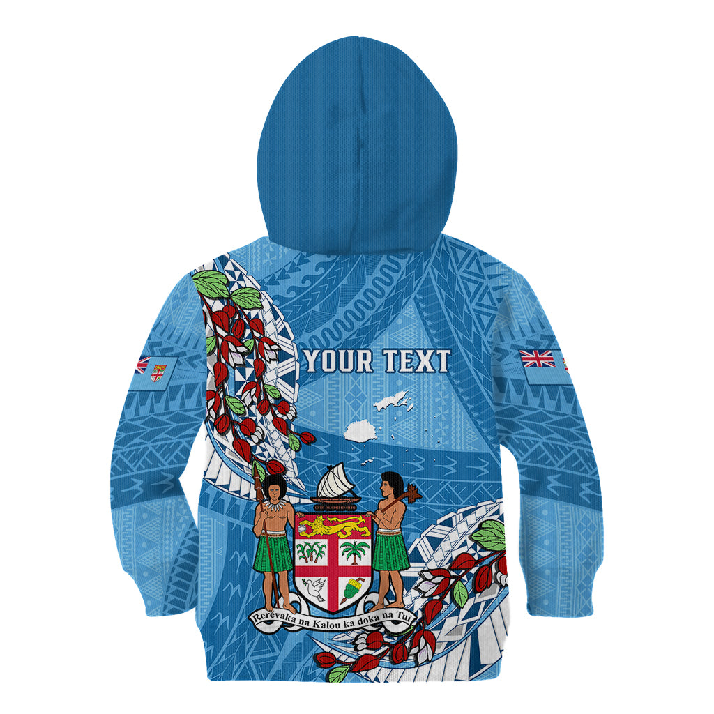 Personalised Fiji Day Kid Hoodie Fijian Tagimaucia Flower Polynesian Mix Tapa Pattern - Wonder Print Shop