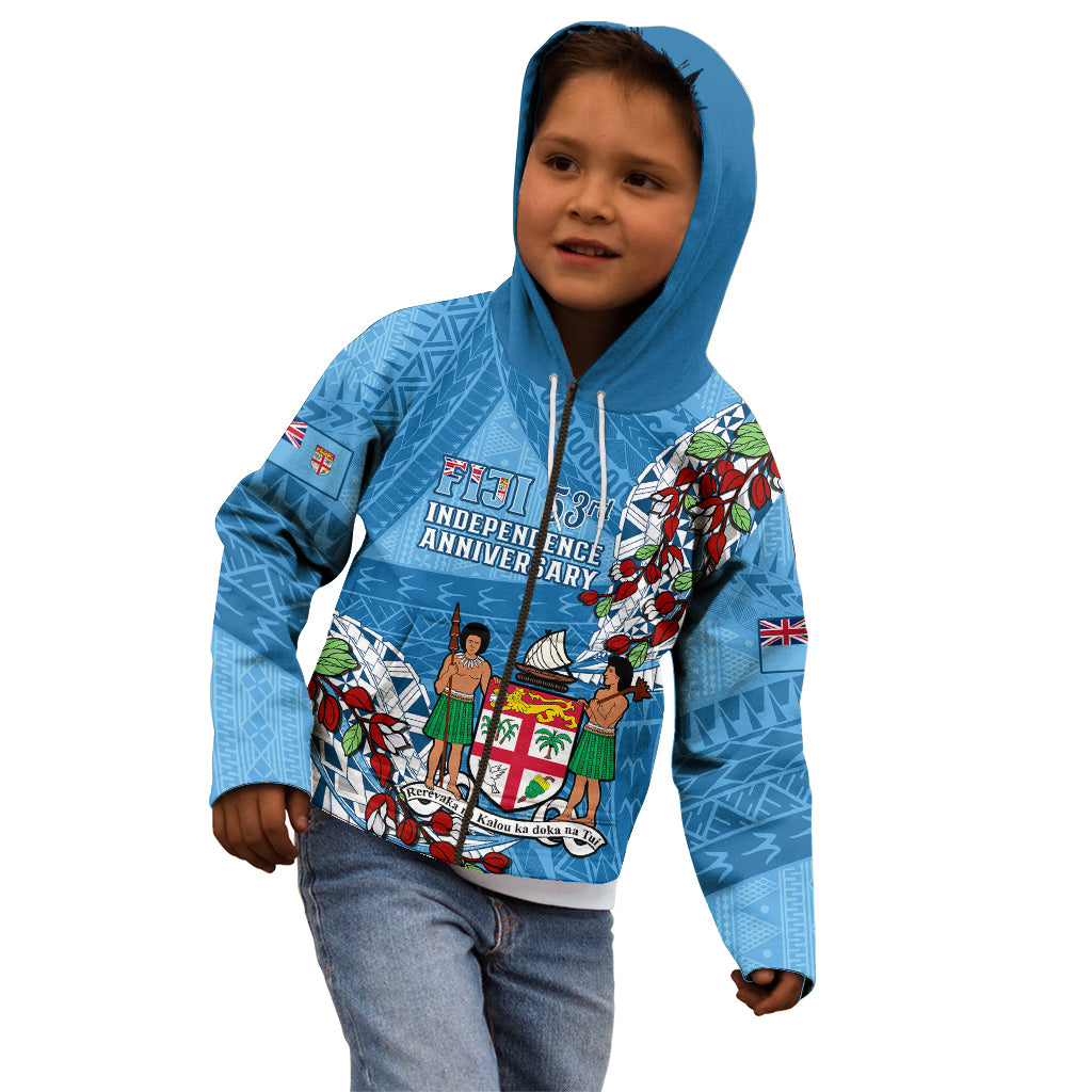 Personalised Fiji Day Kid Hoodie Fijian Tagimaucia Flower Polynesian Mix Tapa Pattern - Wonder Print Shop