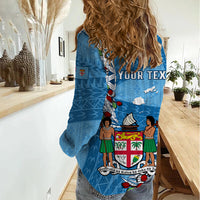 Personalised Fiji Day Women Casual Shirt Fijian Tagimaucia Flower Polynesian Mix Tapa Pattern - Wonder Print Shop