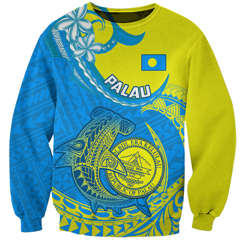 personalised-palau-independence-day-sweatshirt-happy-29th-anniversary-polynesian-hammerhead-shark