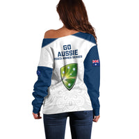Australia Cricket Off Shoulder Sweater 2023 Ashes Go Aussie Indigenous Art - Wonder Print Shop
