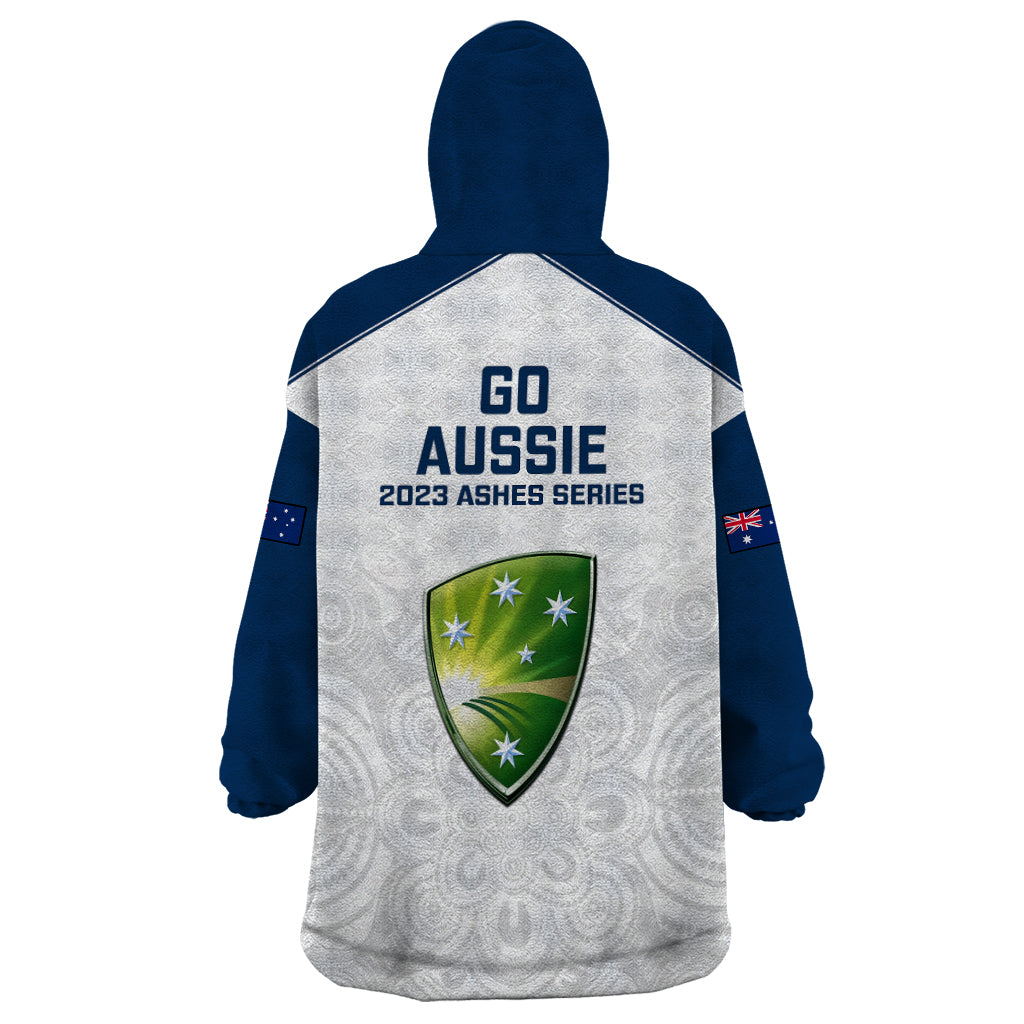 Australia Cricket Wearable Blanket Hoodie 2023 Ashes Go Aussie Indigenous Art - Wonder Print Shop