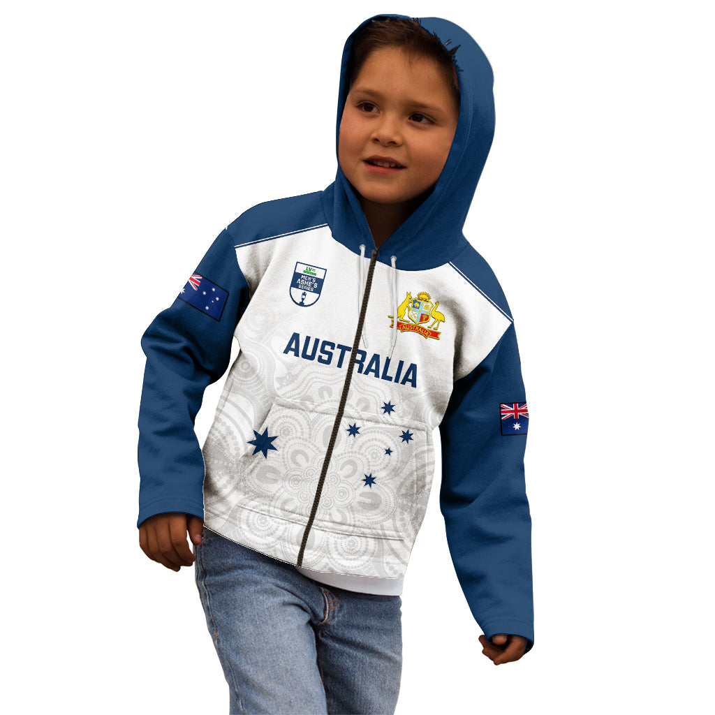 Personalised Australia Cricket Kid Hoodie 2023 Ashes Go Aussie Indigenous Art - Wonder Print Shop