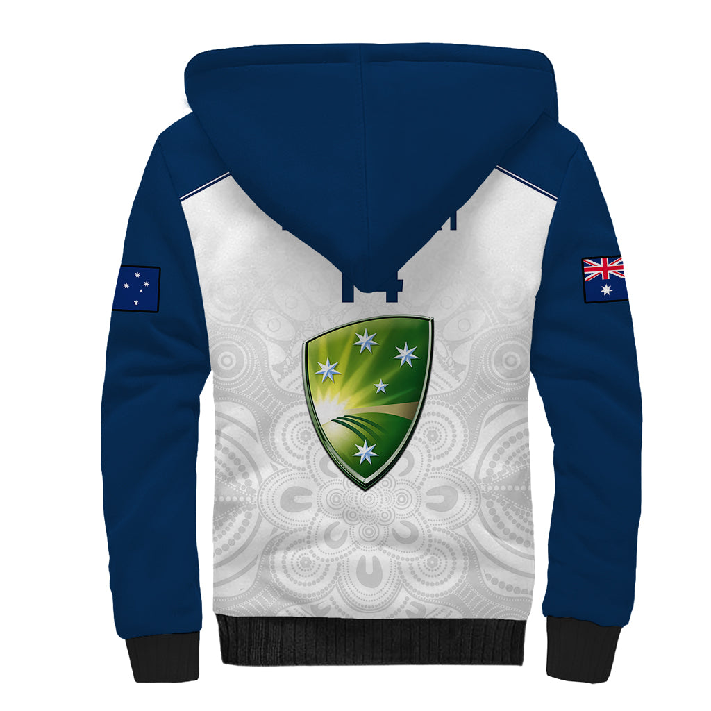 Personalised Australia Cricket Sherpa Hoodie 2023 Ashes Go Aussie Indigenous Art - Wonder Print Shop