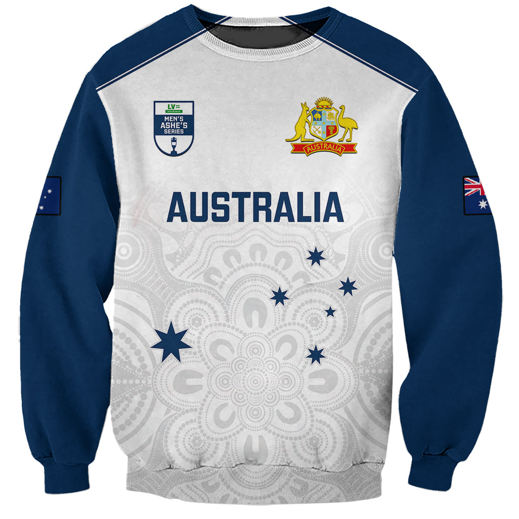 Personalised Australia Cricket Sweatshirt 2023 Ashes Go Aussie Indigenous Art - Wonder Print Shop