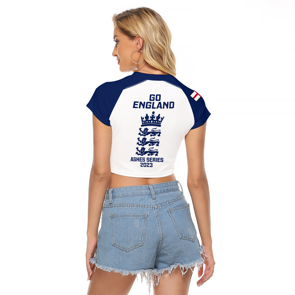 England Cricket Raglan Cropped T Shirt 2023 Ashes Sporty Version - Wonder Print Shop