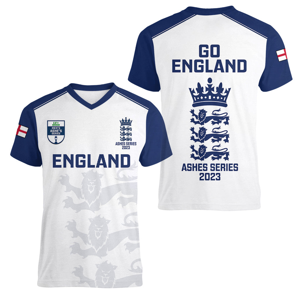 England Cricket Women V Neck T Shirt 2023 Ashes Sporty Version - Wonder Print Shop