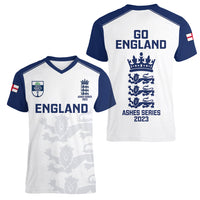England Cricket Women V Neck T Shirt 2023 Ashes Sporty Version - Wonder Print Shop