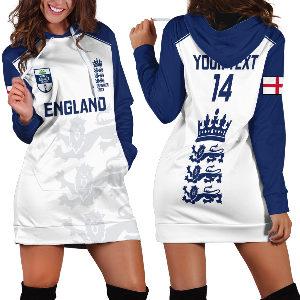 Personalised England Cricket Hoodie Dress 2023 Ashes Sporty Version - Wonder Print Shop