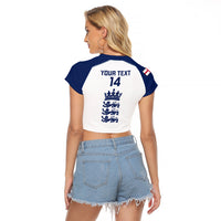 Personalised England Cricket Raglan Cropped T Shirt 2023 Ashes Sporty Version - Wonder Print Shop