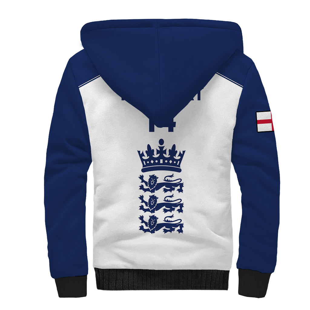 Personalised England Cricket Sherpa Hoodie 2023 Ashes Sporty Version - Wonder Print Shop