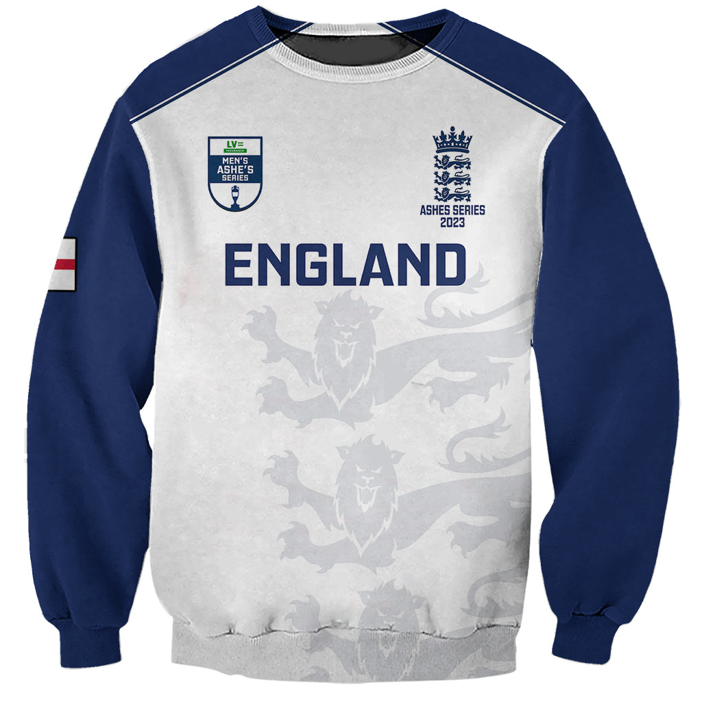 Personalised England Cricket Sweatshirt 2023 Ashes Sporty Version - Wonder Print Shop