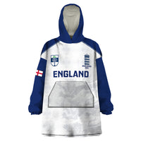 Personalised England Cricket Wearable Blanket Hoodie 2023 Ashes Sporty Version - Wonder Print Shop
