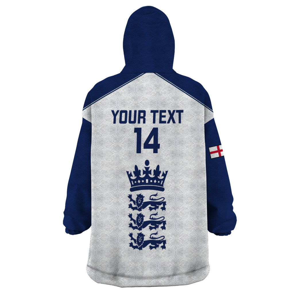 Personalised England Cricket Wearable Blanket Hoodie 2023 Ashes Sporty Version - Wonder Print Shop