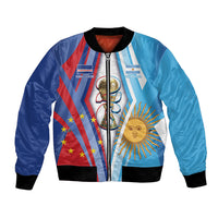 Custom Argentina and Cabo Verde Football 2026 Bomber Jacket La Albiceleste Tubaroes Azuis Together