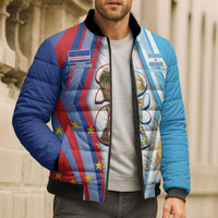 Custom Argentina and Cabo Verde Football 2026 Bomber Puffer Jacket La Albiceleste Tubaroes Azuis Together