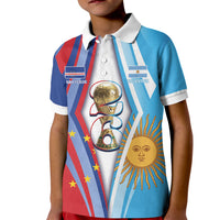 Custom Argentina and Cabo Verde Football 2026 Kid Polo Shirt La Albiceleste Tubaroes Azuis Together