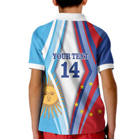 Custom Argentina and Cabo Verde Football 2026 Kid Polo Shirt La Albiceleste Tubaroes Azuis Together