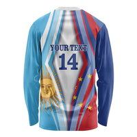 Custom Argentina and Cabo Verde Football 2026 Long Sleeve Shirt La Albiceleste Tubaroes Azuis Together