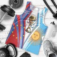 Custom Argentina and Cabo Verde Football 2026 Men Tank Top La Albiceleste Tubaroes Azuis Together