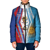 Custom Argentina and Cabo Verde Football 2026 Padded Jacket La Albiceleste Tubaroes Azuis Together