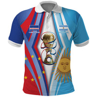Custom Argentina and Cabo Verde Football 2026 Polo Shirt La Albiceleste Tubaroes Azuis Together