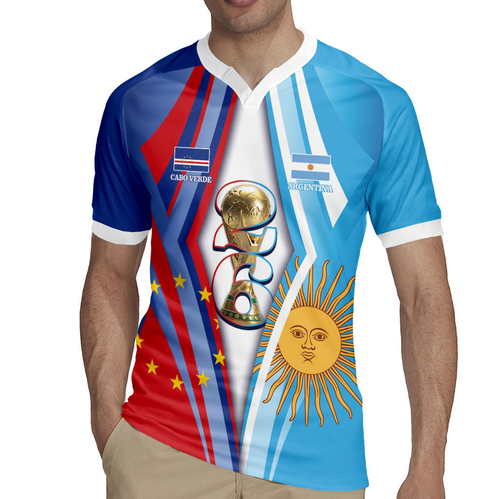 Custom Argentina and Cabo Verde Football 2026 Rugby Jersey La Albiceleste Tubaroes Azuis Together