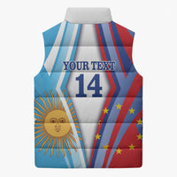 Custom Argentina and Cabo Verde Football 2026 Sleeveless Puffer Jacket La Albiceleste Tubaroes Azuis Together