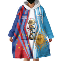 Custom Argentina and Cabo Verde Football 2026 Wearable Blanket Hoodie La Albiceleste Tubaroes Azuis Together