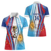 Custom Argentina and Cabo Verde Football 2026 Women Polo Shirt La Albiceleste Tubaroes Azuis Together