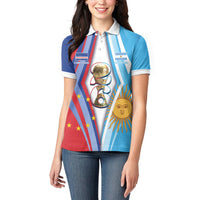 Custom Argentina and Cabo Verde Football 2026 Women Polo Shirt La Albiceleste Tubaroes Azuis Together