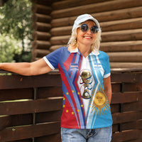 Custom Argentina and Cabo Verde Football 2026 Women Polo Shirt La Albiceleste Tubaroes Azuis Together